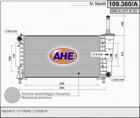 AHE 109.360/A - Radiateur, refroidissement du moteur droxauto.com