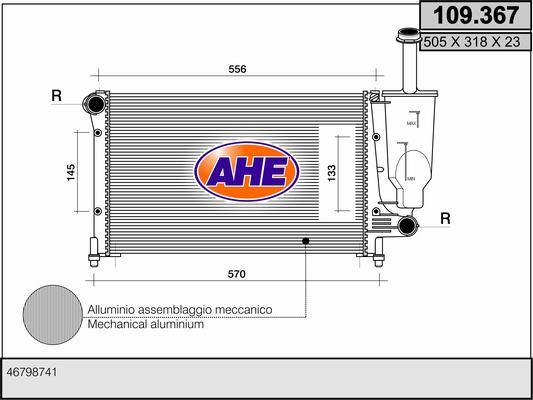 AHE 109.367 - Radiateur, refroidissement du moteur droxauto.com