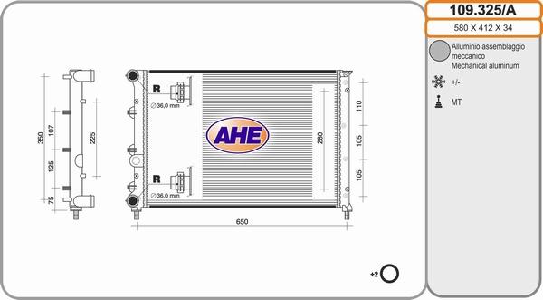 AHE 109.325/A - Radiateur, refroidissement du moteur droxauto.com