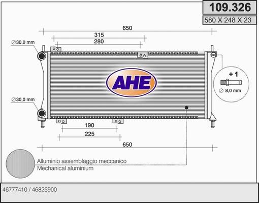 AHE 109.326 - Radiateur, refroidissement du moteur droxauto.com