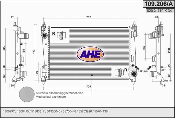 AHE 109.206/A - Radiateur, refroidissement du moteur droxauto.com