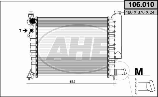 AHE 106.010 - Radiateur, refroidissement du moteur droxauto.com