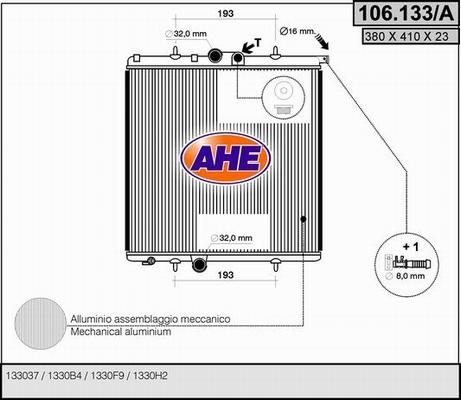 AHE 106.133/A - Radiateur, refroidissement du moteur droxauto.com
