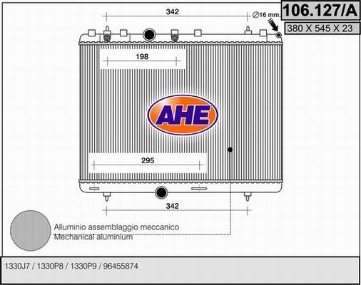 AHE 106.127/A - Radiateur, refroidissement du moteur droxauto.com