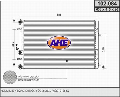 AHE 102.084 - Radiateur, refroidissement du moteur droxauto.com