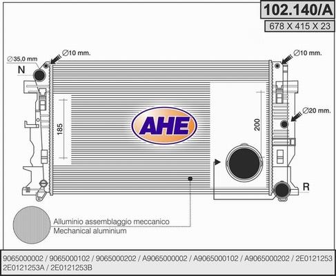 AHE 102.140/A - Radiateur, refroidissement du moteur droxauto.com