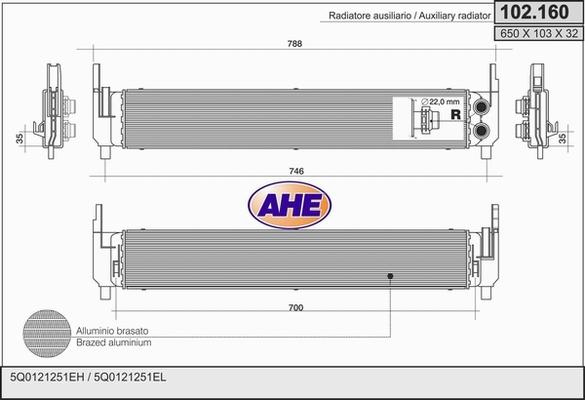 AHE 102.160 - Radiateur, refroidissement du moteur droxauto.com