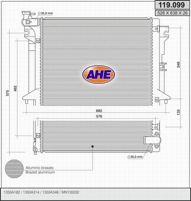 AHE 119.099 - Radiateur, refroidissement du moteur droxauto.com