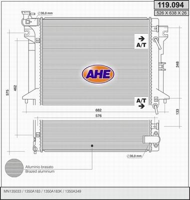 AHE 119.094 - Radiateur, refroidissement du moteur droxauto.com