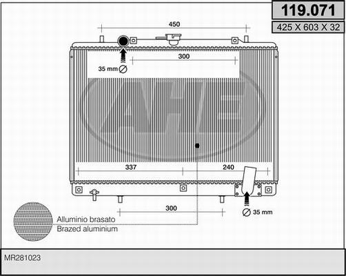 AHE 119.071 - Radiateur, refroidissement du moteur droxauto.com