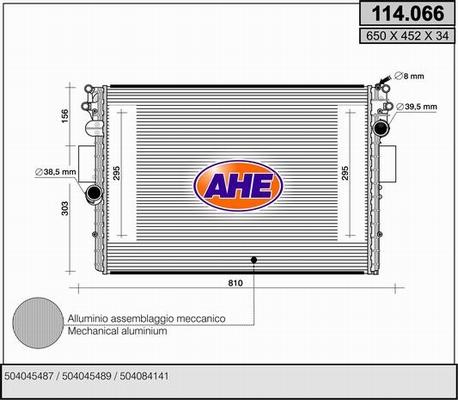 AHE 114.066 - Radiateur, refroidissement du moteur droxauto.com