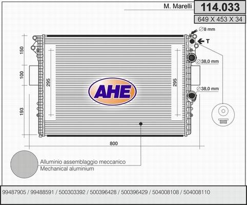 AHE 114.033 - Radiateur, refroidissement du moteur droxauto.com