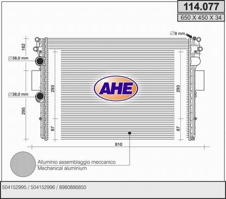 AHE 114.077 - Radiateur, refroidissement du moteur droxauto.com