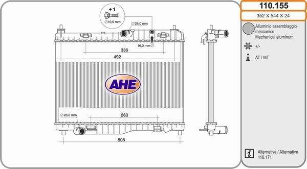 AHE 110.155 - Radiateur, refroidissement du moteur droxauto.com