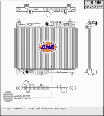 AHE 110.186 - Radiateur, refroidissement du moteur droxauto.com