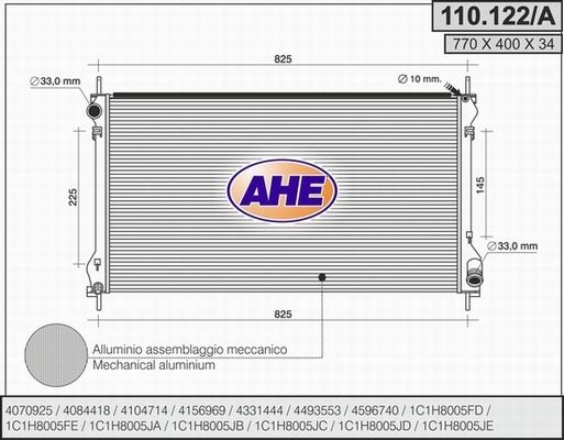AHE 110.122/A - Radiateur, refroidissement du moteur droxauto.com