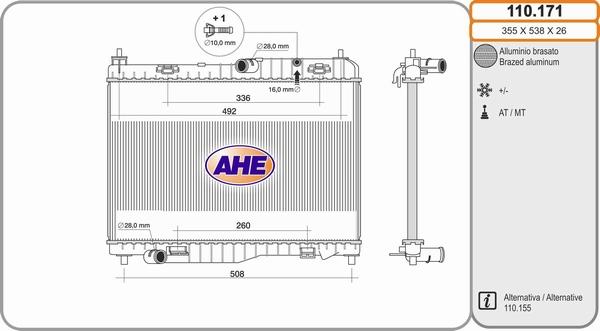 AHE 110.171 - Radiateur, refroidissement du moteur droxauto.com