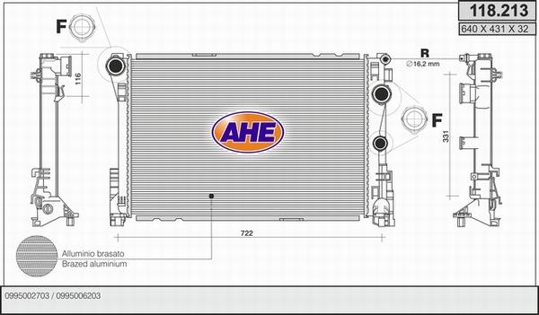 AHE 118.213 - Radiateur, refroidissement du moteur droxauto.com