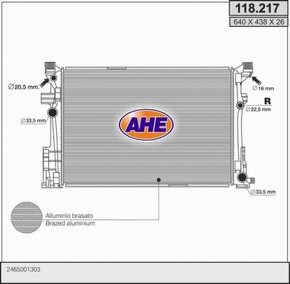 AHE 118.217 - Radiateur, refroidissement du moteur droxauto.com
