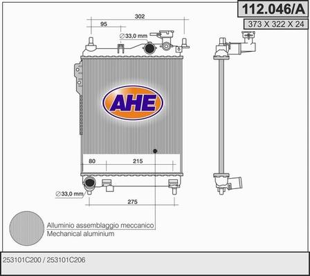 AHE 112.046/A - Radiateur, refroidissement du moteur droxauto.com