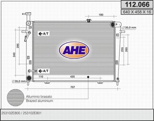 AHE 112.066 - Radiateur, refroidissement du moteur droxauto.com