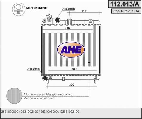 AHE 112.013/A - Radiateur, refroidissement du moteur droxauto.com