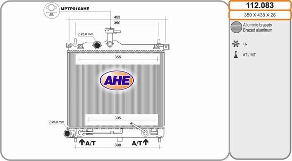AHE 112.083 - Radiateur, refroidissement du moteur droxauto.com