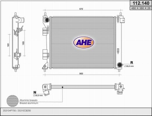 AHE 112.140 - Radiateur, refroidissement du moteur droxauto.com