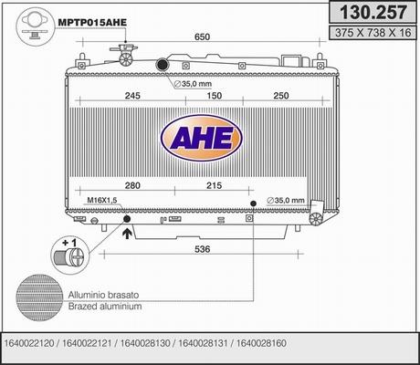 AHE 130.257 - Radiateur, refroidissement du moteur droxauto.com