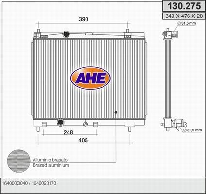 AHE 130.275 - Radiateur, refroidissement du moteur droxauto.com