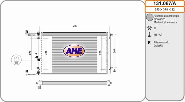 AHE 131.067/A - Radiateur, refroidissement du moteur droxauto.com