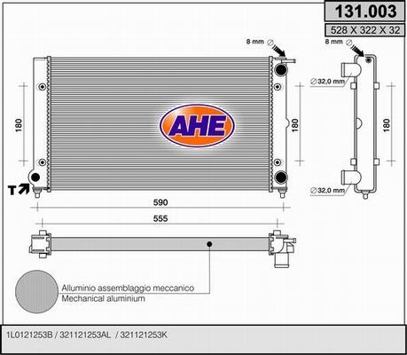 AHE 131.003 - Radiateur, refroidissement du moteur droxauto.com