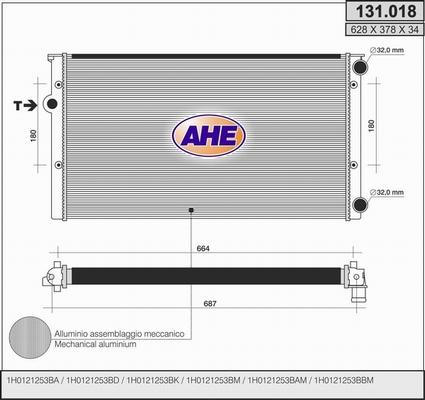 AHE 131.018 - Radiateur, refroidissement du moteur droxauto.com