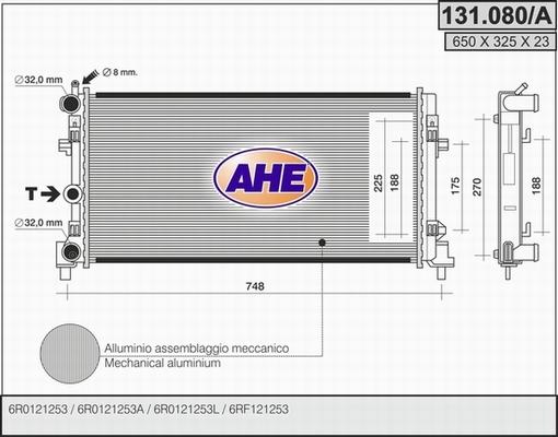 AHE 131.080/A - Radiateur, refroidissement du moteur droxauto.com