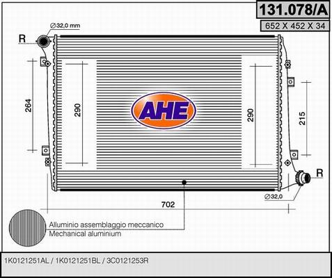 AHE 131.078/A - Radiateur, refroidissement du moteur droxauto.com