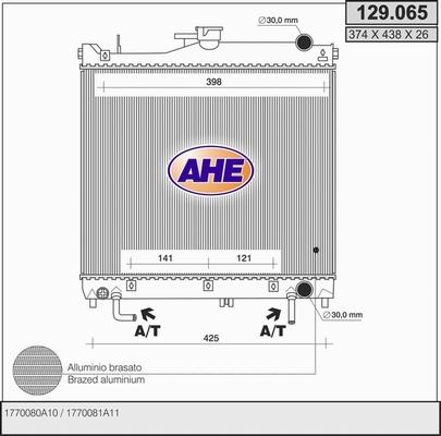 AHE 129.065 - Radiateur, refroidissement du moteur droxauto.com