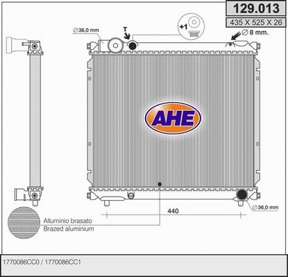 AHE 129.013 - Radiateur, refroidissement du moteur droxauto.com