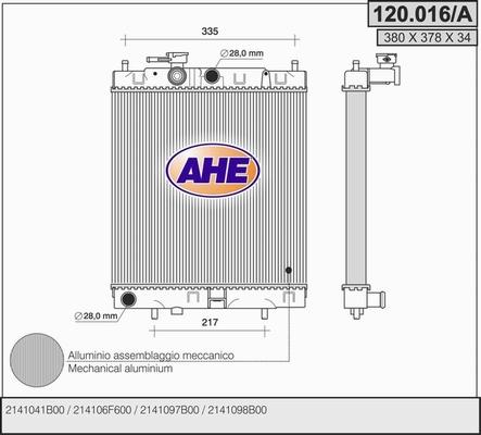 AHE 120.016/A - Radiateur, refroidissement du moteur droxauto.com