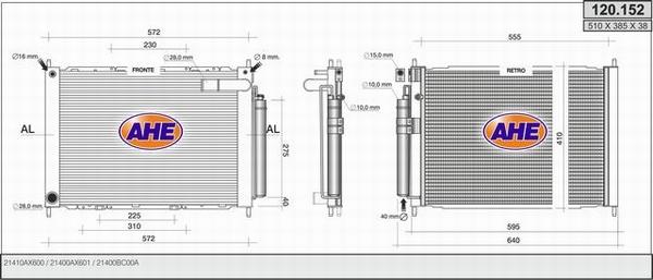 AHE 120.152 - Radiateur, refroidissement du moteur droxauto.com