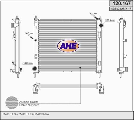 AHE 120.167 - Radiateur, refroidissement du moteur droxauto.com