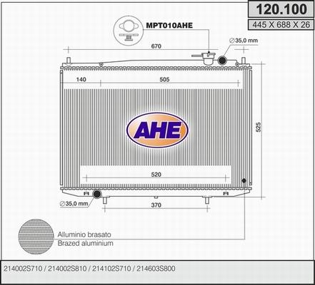 AHE 120.100 - Radiateur, refroidissement du moteur droxauto.com