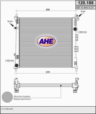 AHE 120.188 - Radiateur, refroidissement du moteur droxauto.com