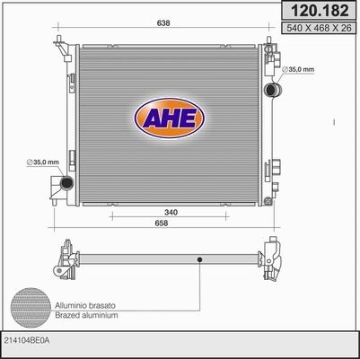 AHE 120.182 - Radiateur, refroidissement du moteur droxauto.com
