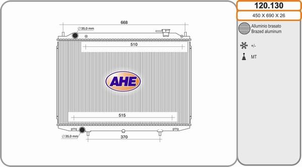 AHE 120.130 - Radiateur, refroidissement du moteur droxauto.com