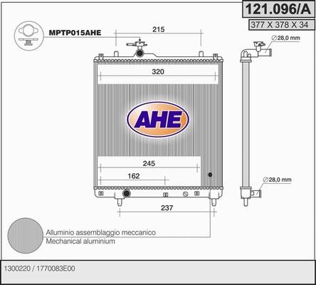 AHE 121.096/A - Radiateur, refroidissement du moteur droxauto.com