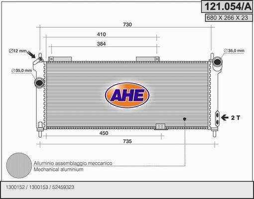 AHE 121.054/A - Radiateur, refroidissement du moteur droxauto.com