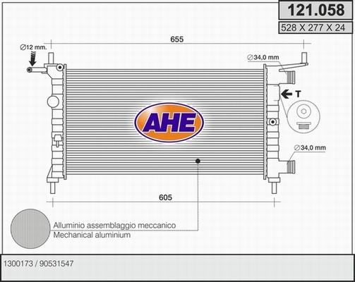 AHE 121.058 - Radiateur, refroidissement du moteur droxauto.com