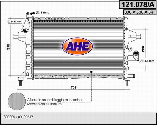 AHE 121.078/A - Radiateur, refroidissement du moteur droxauto.com
