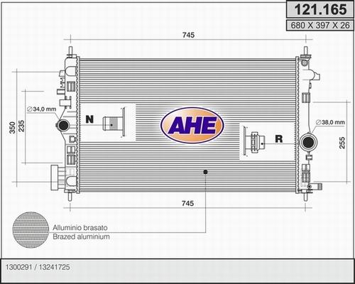 AHE 121.165 - Radiateur, refroidissement du moteur droxauto.com