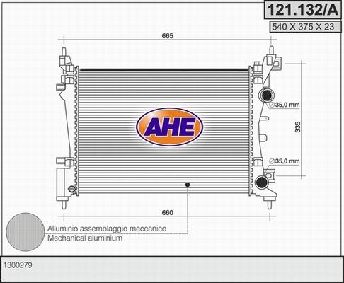 AHE 121.132/A - Radiateur, refroidissement du moteur droxauto.com